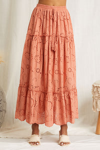 Boho midi, maxi skirt. Color pink