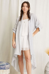 100% linen duster. Color white