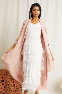 100% linen duster. Color pink