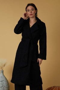 Cozy coat. Color black