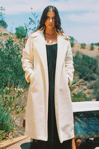 Cozy coat. Color ivory