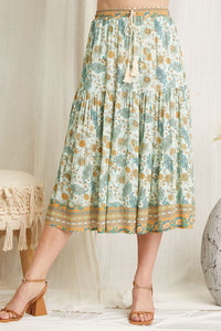 Flowy summer skirt, color aqua