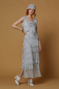 Ruffled maxi midi dress